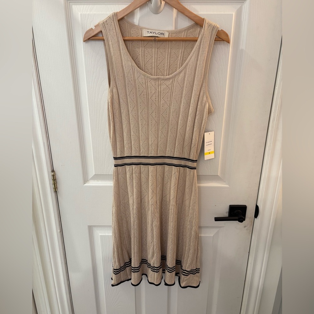 Taylor Beige Sleeveless Tennis Dress